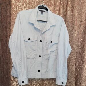 NWOT Eddie Bauer Blue Utility Jacket Classic Design.  Size Large.